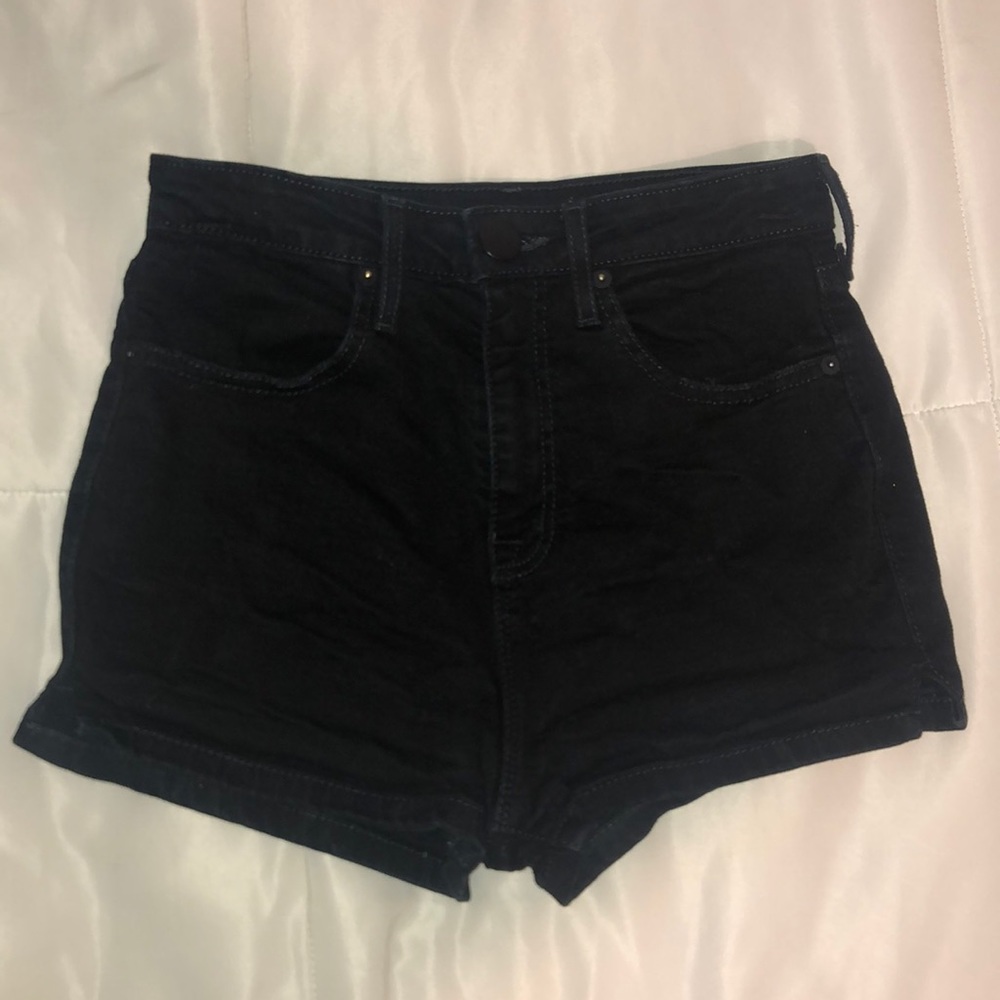 Black jean shorts